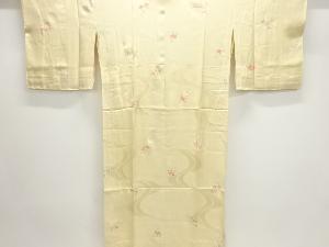 未使用品　草花模様単衣長襦袢（刺繍衿付）